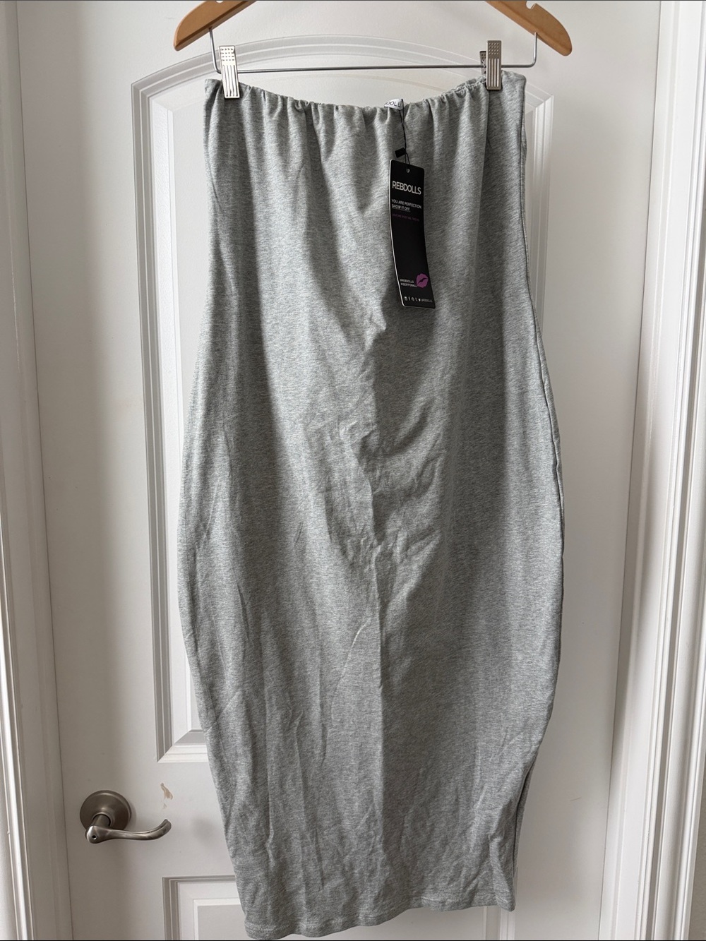 Plus Size Rebdolls Gray Strapless Tube Pencil Dress 2x